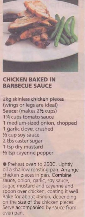 Chicken baked in Barbecue Sauce