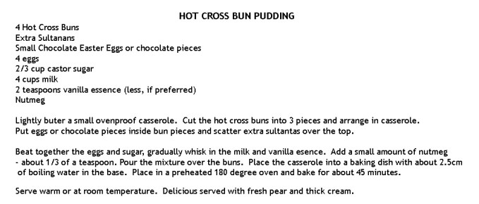 Hot Cross Bun Pudding