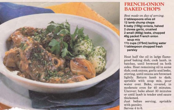 French Onion Baked Lamb Chops