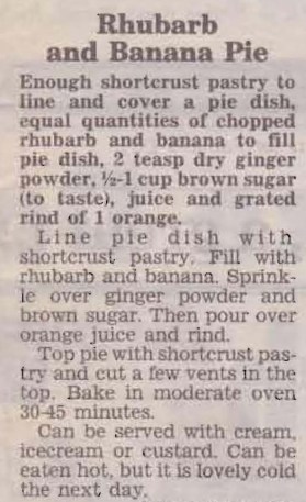 Rhubarb & Banana Pie