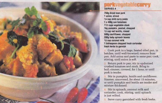 Pork Vegetable Curry