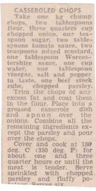 Casseroled Lamb Chops