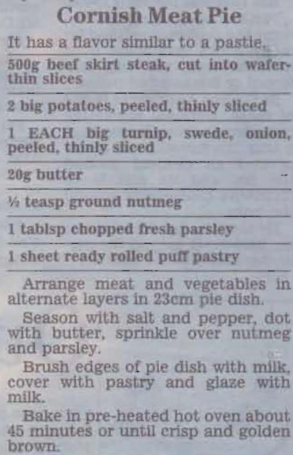 Cornish Meat Pie