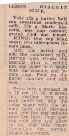 Lemon Biscuit Slice
